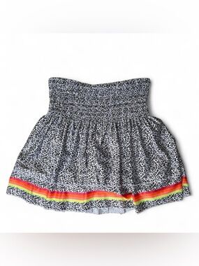 Lucky in Love Leopard Heart Print Tennis Skort Neon Stripe Size S